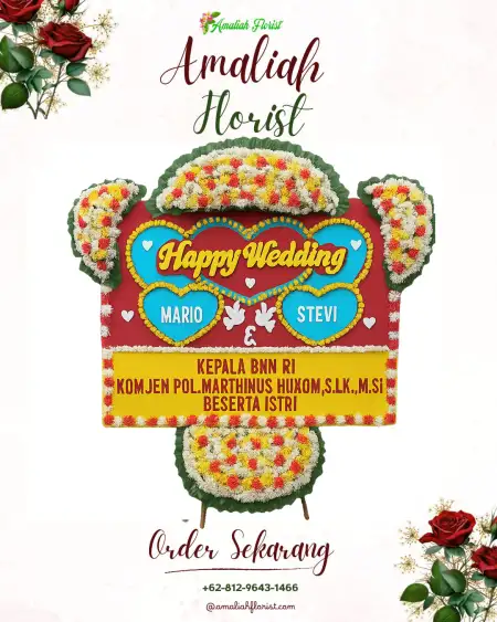 Papan Bunga Pernikahan Karah